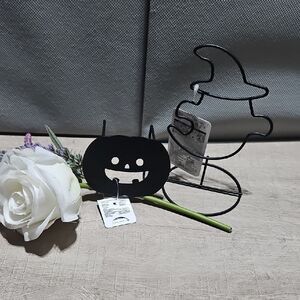 Black Halloween Metal Decor Set